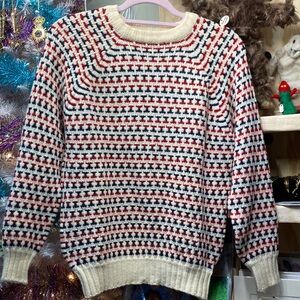 Vintage Pendleton Red and Cream Patterned Sweater